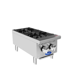 Atosa ACHP-2 12" Gas 2-Burner Heavy Duty Countertop Range - 64,000 BTU