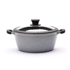 Acrochef 9.4" Non-Stick Die-Cast Caasserole Pot with Silicone Rim Glass Lid - MB424
