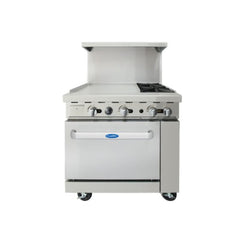 Atosa AGR-2B24GL 36" 2-Burner Range with 24" Left Hand Griddle Top