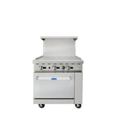 Atosa AGR-36G 36" Gas Range With Manual Griddle Top - 102,000 BTU