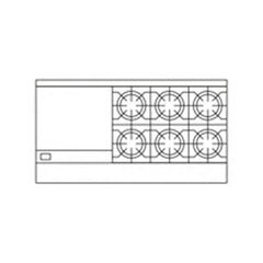 American Range AR-24G-6B 60" Natural Gas 6-Burner Restaurant Range with 2 Standard Ovens & 24" Left Griddle Plate - 302,000 BTU