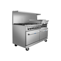 Atosa AGR-6B-24RGB 60" 6-Burner Range with 24" Raised Griddle / Broiler Top - 324,000 BTU
