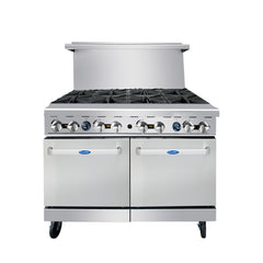 Atosa AGR-8B 48" Gas 8-Burner Range with 2 Standard Ovens - 256,000 BTU
