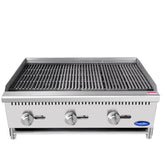 Atosa ATCB-36 36" Countertop Radiant Natural Gas Charbroiler - 105,000 BTU