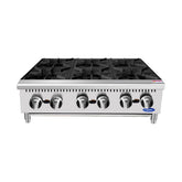 Atosa ACHP-6 36" Natural Gas 6-Burner Heavy Duty Countertop Range - 192,000 BTU