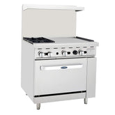 Atosa AGR-2B24GR 36" 2-Burner Range with 24" Right Hand Griddle Top
