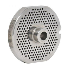 #22 Stainless Steel Machine Plate with Hub, Single Notch, and Flat Sides - 3-1/4" Diameter, 3/32" Hole Size - 11146