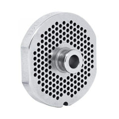 #22 Stainless Steel Machine Plate with Hub, Single Notch, and Flat Sides - 3-1/4" Diameter, 1/8" Hole Size - 11148