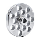 #32 Stainless Steel Machine Plate with Hub, Triple Notch, and Flat Sides - 3-15/16" Diameter, 5/8" Hole Size - 11162