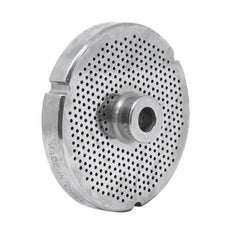 #32 Stainless Steel Machine Plate with Hub, Triple Notch, and Flat Sides - 3-15/16" Diameter, 5/64" Hole Size - 11155