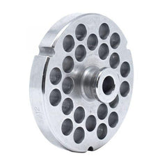 #32 Stainless Steel Machine Plate with Hub and Triple Notch - 3-15/16" Diameter, 1/2" Hole Size - 37559