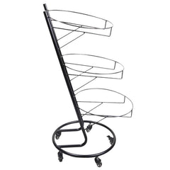 3-Tier Black Display Stand with 5 Wheels - 44294