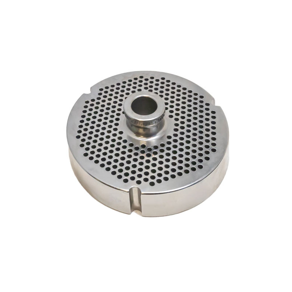 #52 Stainless Steel Machine Plate with Hub and Triple Notch - 5-1/8" Diameter, 5/32" Hole Size - 11173
