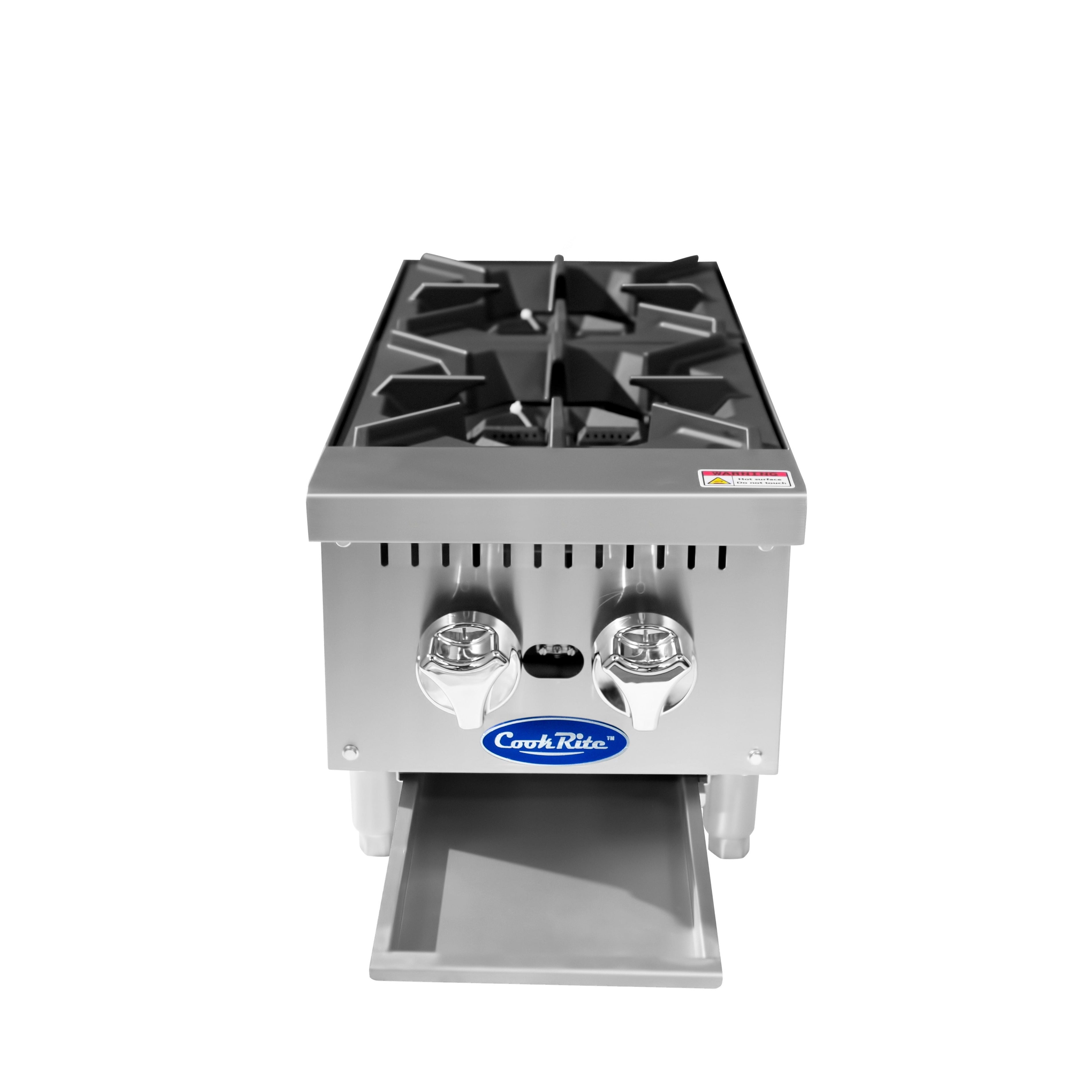 Atosa ACHP-2 12" Gas 2-Burner Heavy Duty Countertop Range - 64,000 BTU