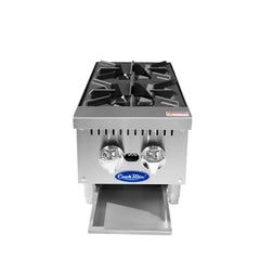 Atosa ACHP-2 12" Gas 2-Burner Heavy Duty Countertop Range - 64,000 BTU