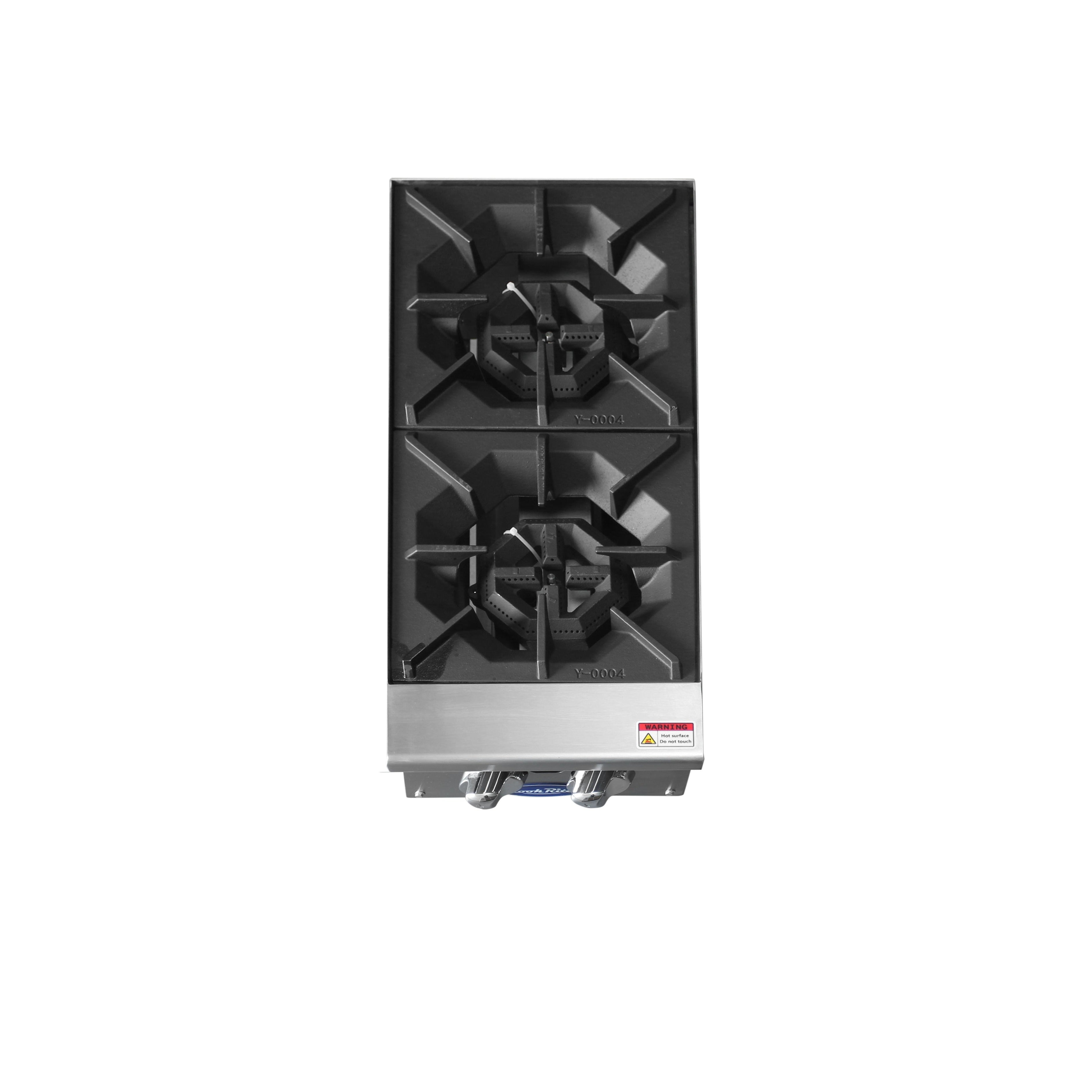 Atosa ACHP-2 12" Gas 2-Burner Heavy Duty Countertop Range - 64,000 BTU