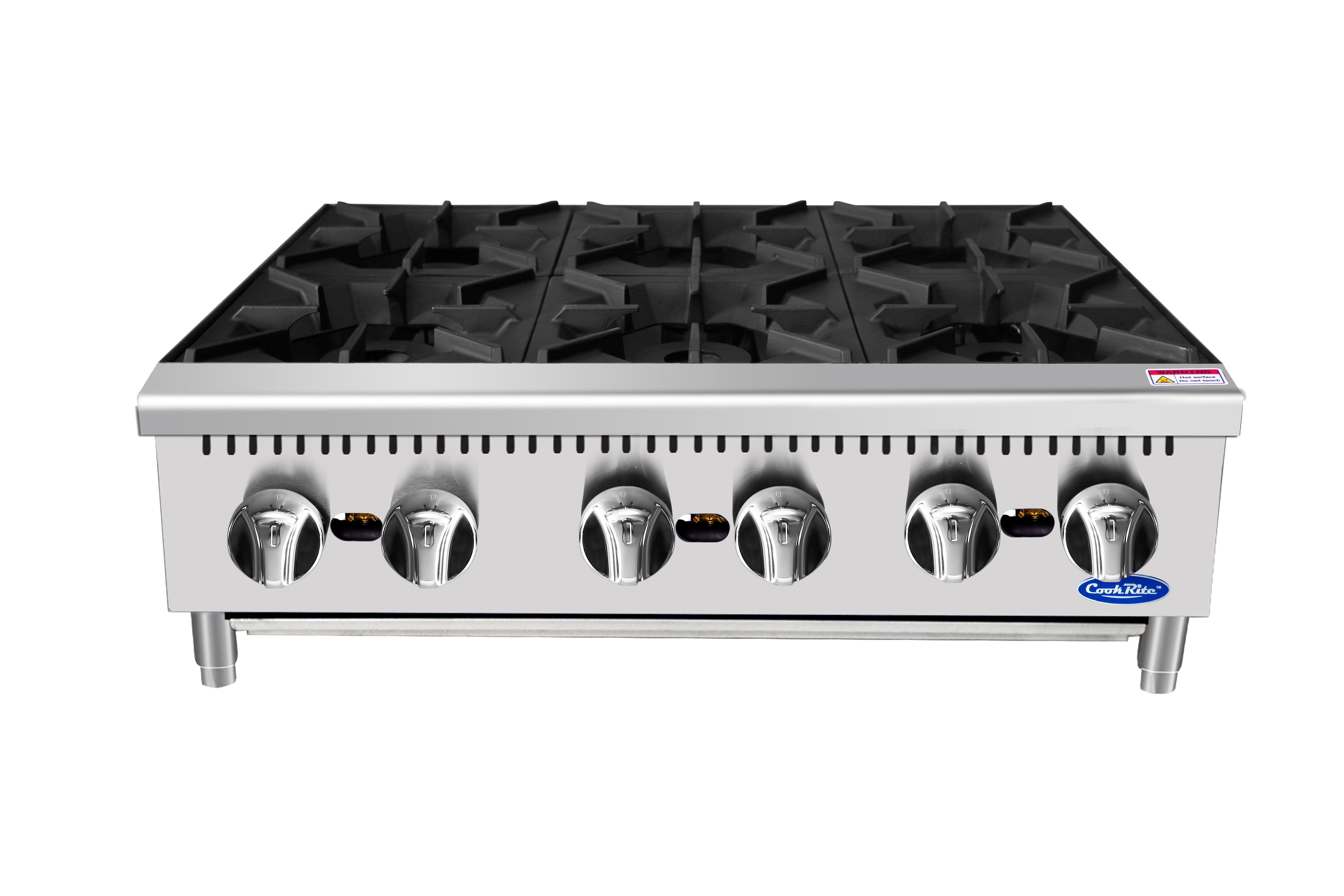 Atosa ACHP-6 36" Natural Gas 6-Burner Heavy Duty Countertop Range - 192,000 BTU