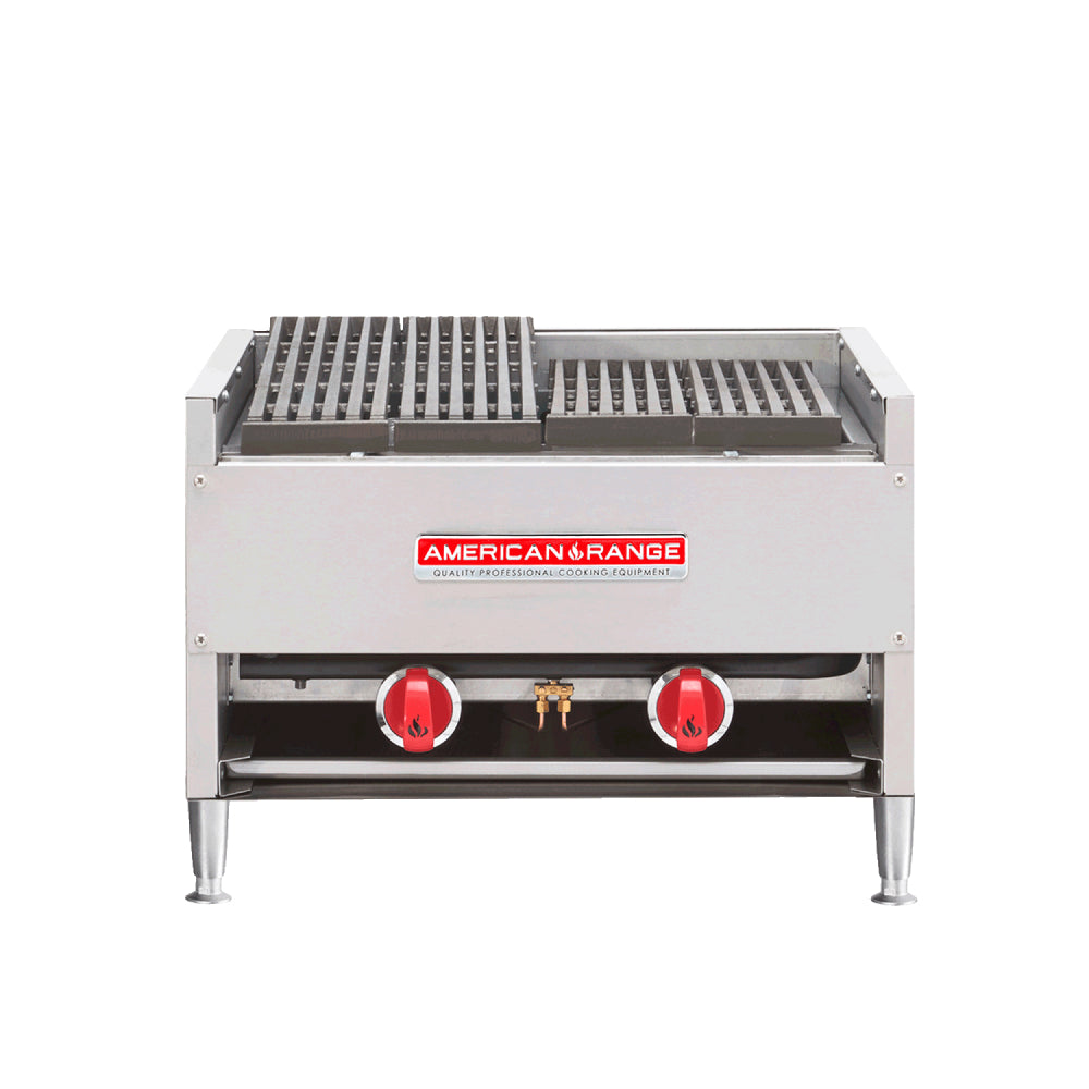 American Range AECB‐44 48" Natural Gas Countertop Char-Rock Charbroiler - 140,000 BTU