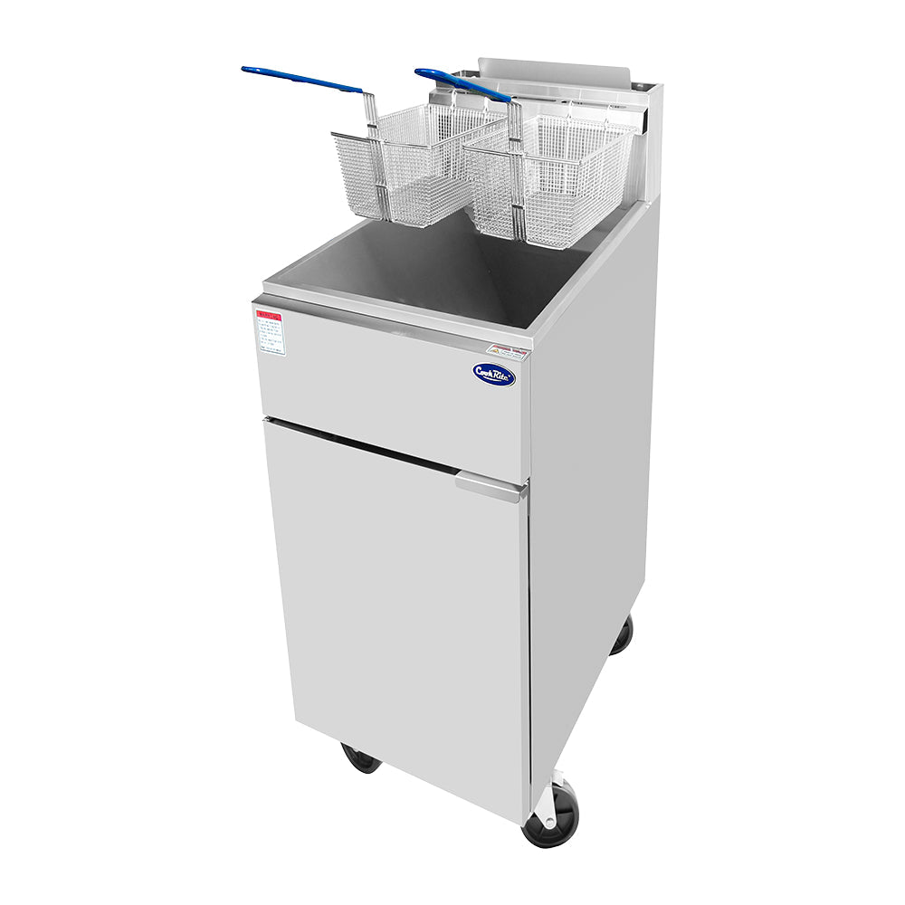 Atosa ATFS-50 50 Lb. Gas Heavy Duty Commercial Deep Fryer - 136,000 BTU