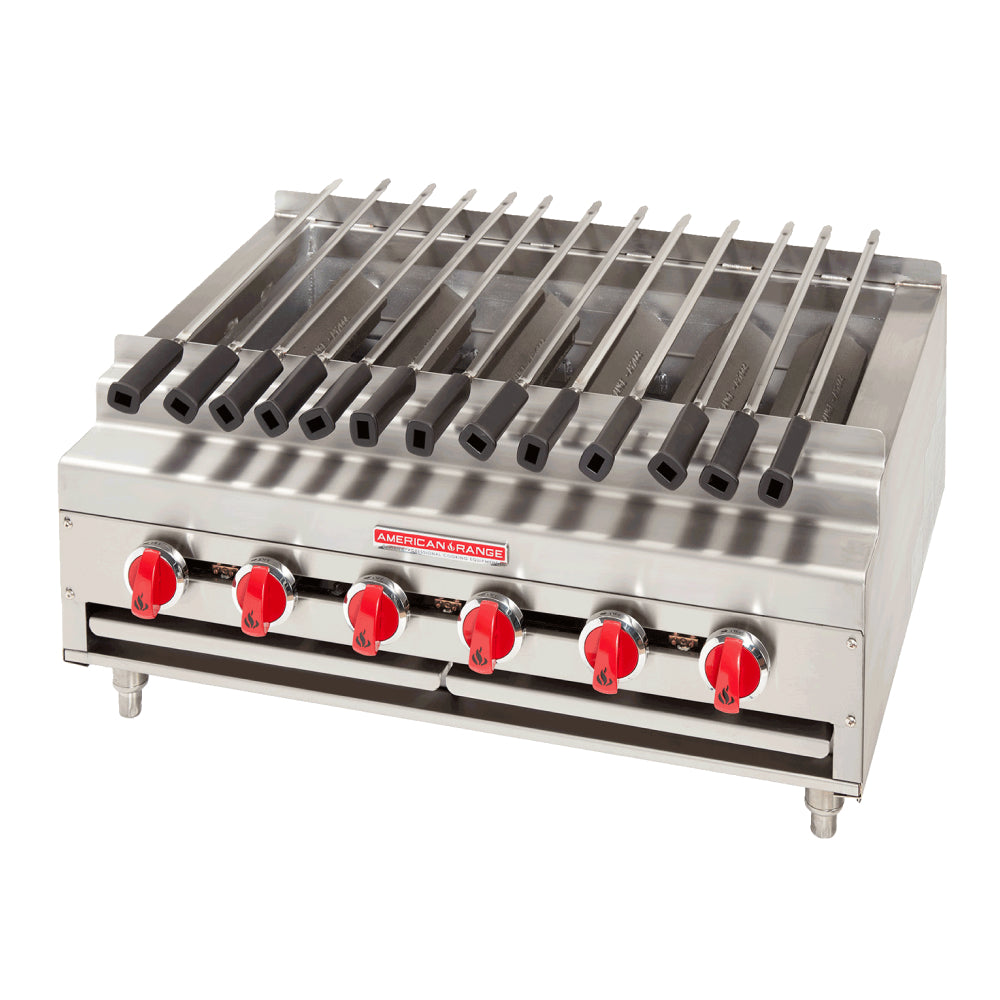 American Range ARKB‐24 24" Countertop Natural Gas Shish Kebob Broiler - 120,000 BTU