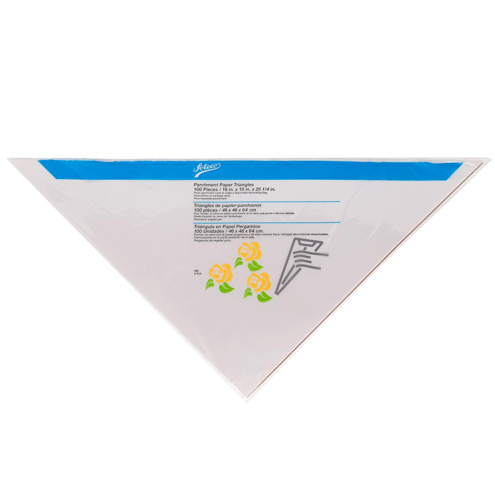 Ateco 18" Disposable Parchment Triangle - 100 Piece - 452