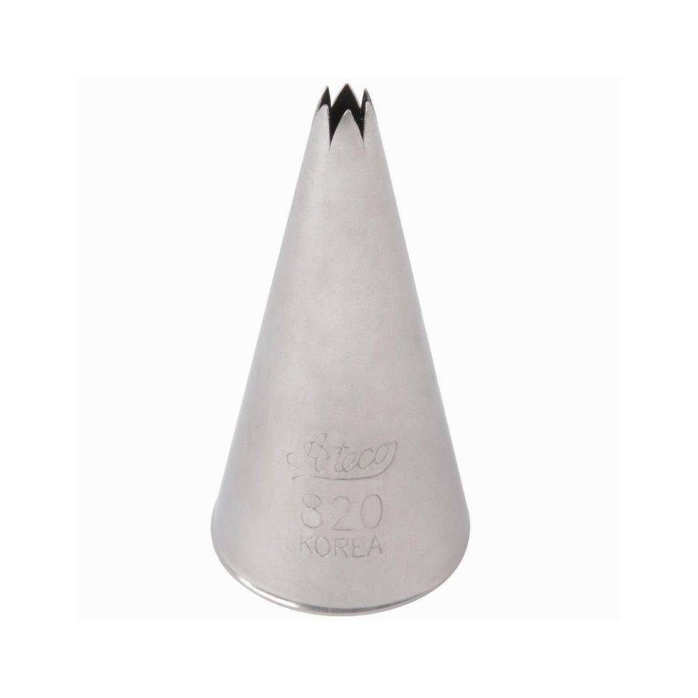 Ateco Stainless Steel Open Star Icing Decorating Tip - Medium Size