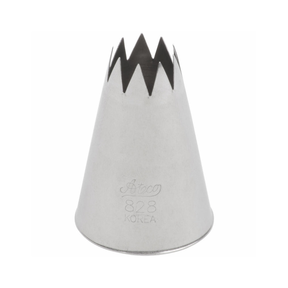 Ateco Stainless Steel Open Star Icing Decorating Tip - Large Size - 828