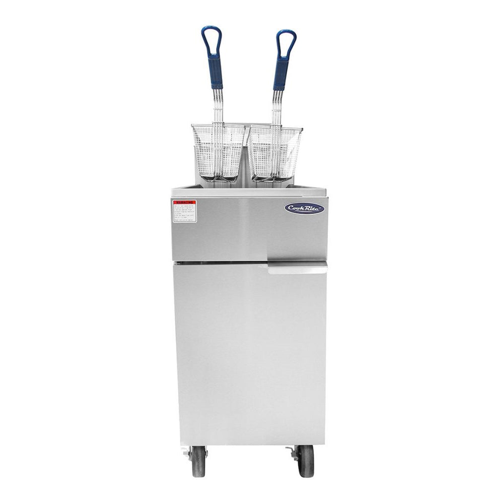 Atosa ATFS-35ES 35 Lb. Gas Heavy Duty Commercial Deep Fryer - 60,000 BTU