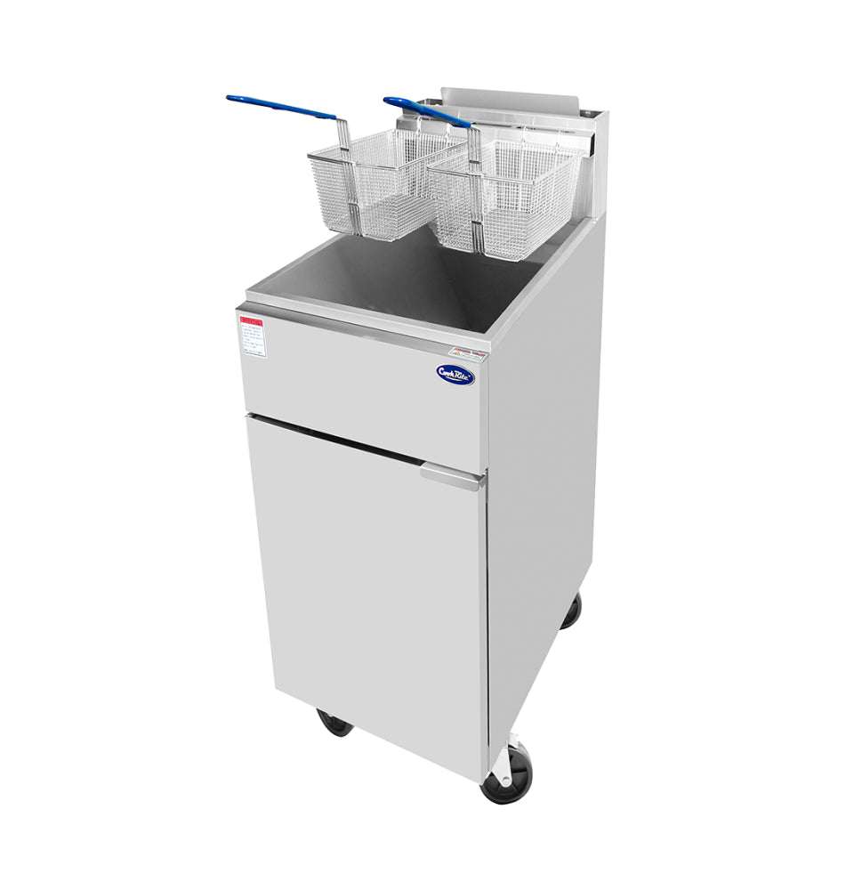Atosa ATFS-35ES 35 Lb. Gas Heavy Duty Commercial Deep Fryer - 60,000 BTU