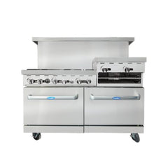 Atosa AGR-6B-24RGB 60" 6-Burner Range with 24" Raised Griddle / Broiler Top - 324,000 BTU
