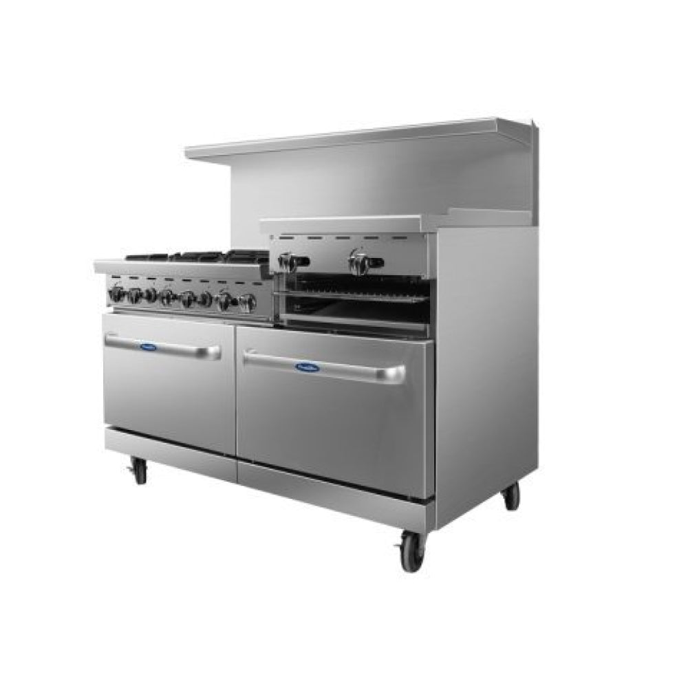 Atosa AGR-6B-24RGB 60" 6-Burner Range with 24" Raised Griddle / Broiler Top - 324,000 BTU