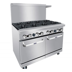 Atosa AGR-8B 48" Gas 8-Burner Range with 2 Standard Ovens - 256,000 BTU