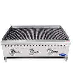 Atosa ATCB-36 36" Countertop Radiant Natural Gas Charbroiler - 105,000 BTU