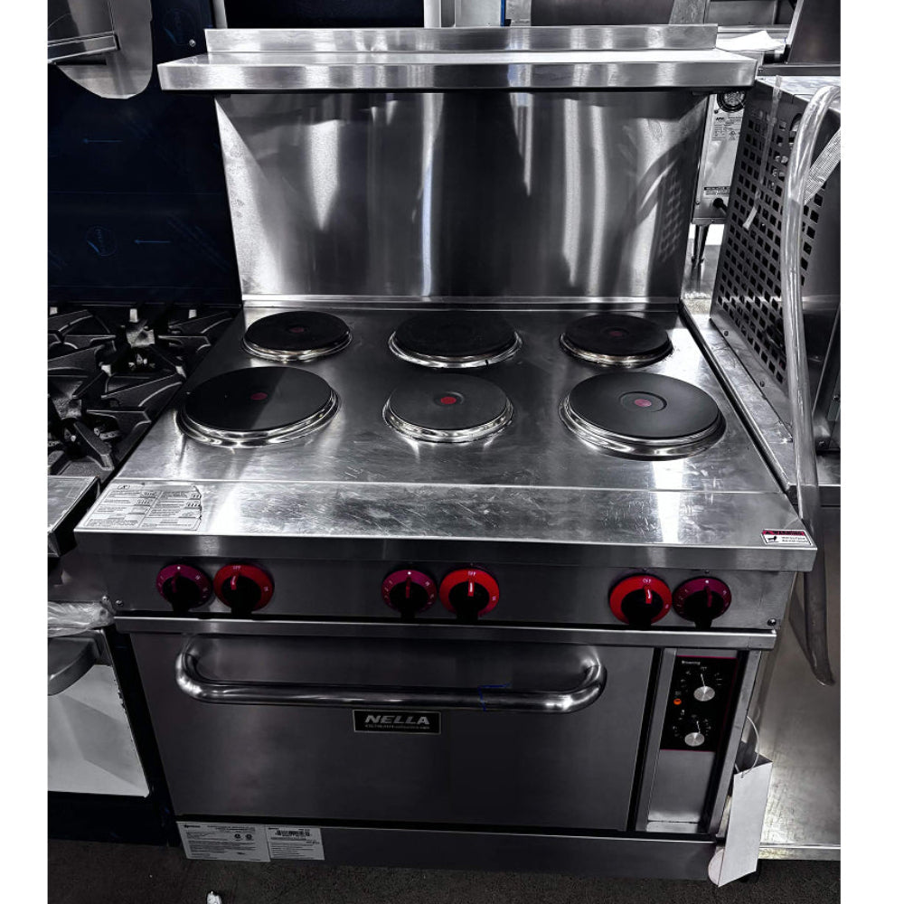 (DEMO) Nella 36" Electric 6-Burner Commercial Range with Standard Oven - 208V, 18kW, 3Ph - 49103