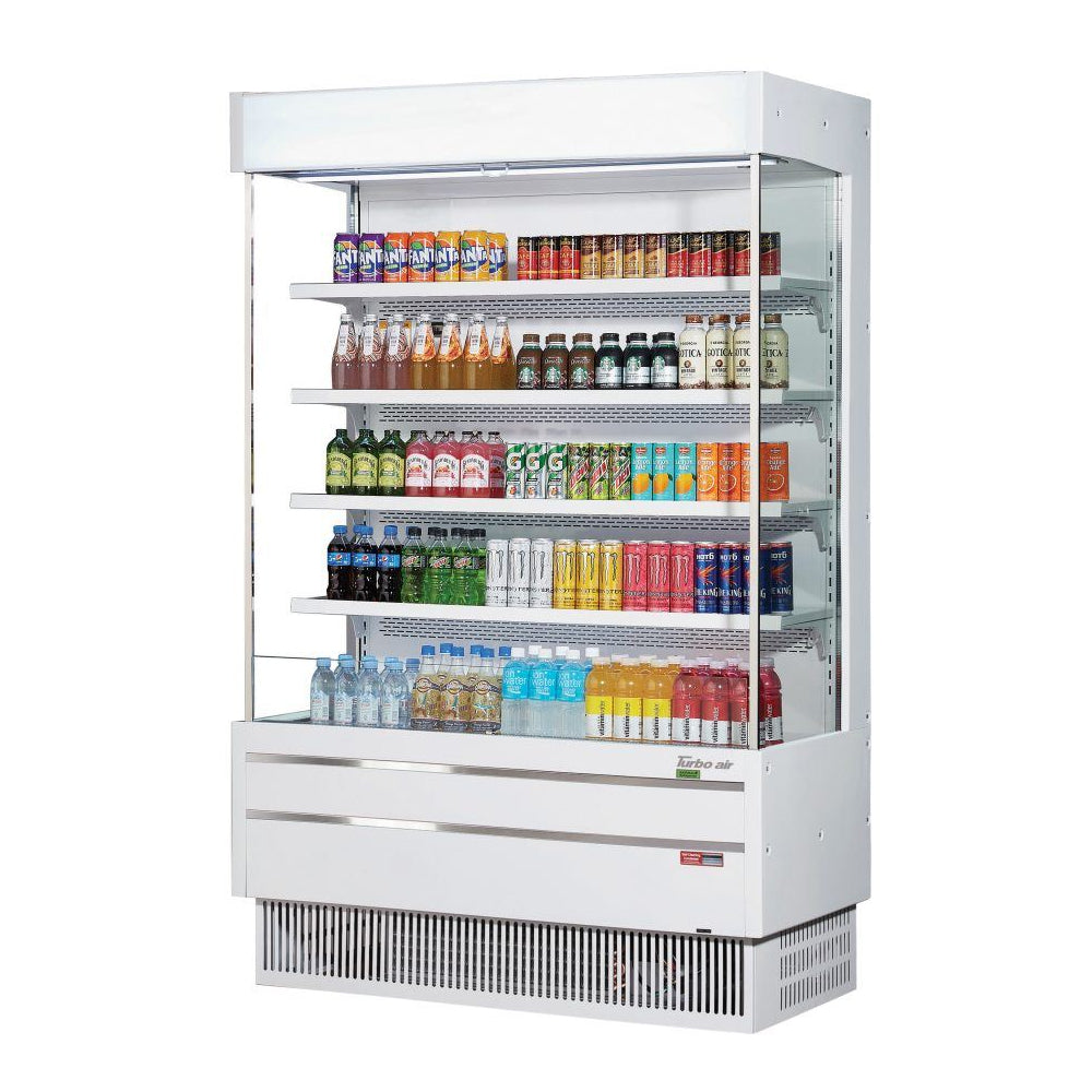 (USED) Turbo Air TOM-50SEW-N 51" White Refrigerated Vertical Open Air Curtain Merchandiser - 21.3 Cu. Ft.