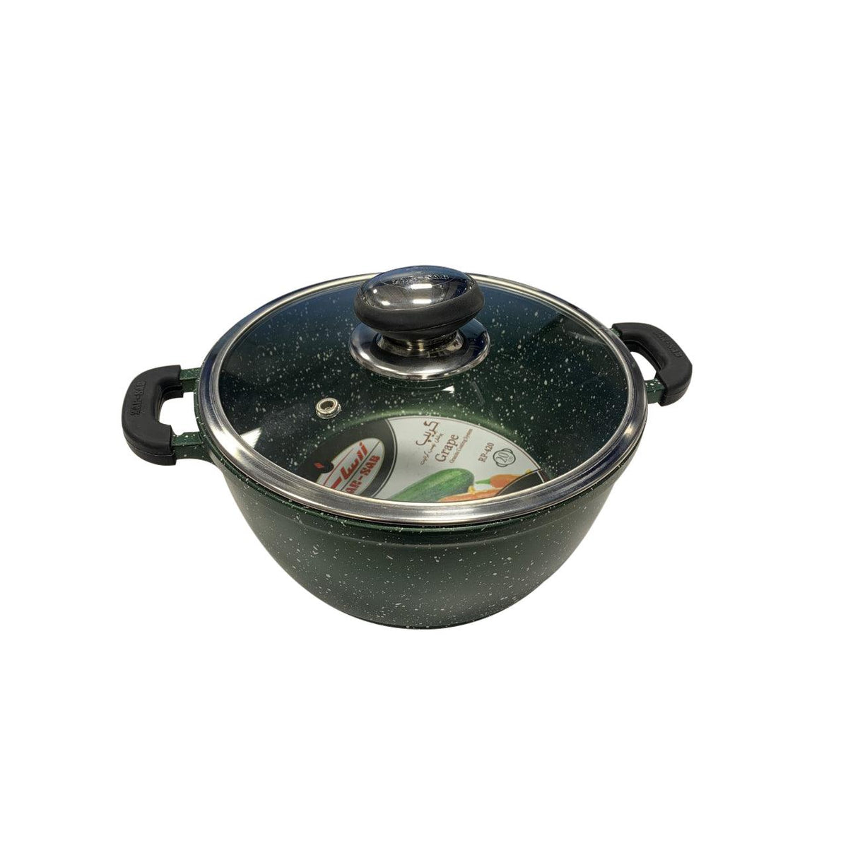 Acrochef 8.5" Green Frying Pot with Black Handle - RP-420