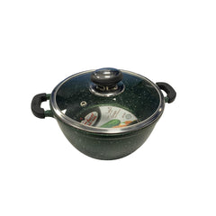 Acrochef 8.5" Green Frying Pot with Black Handle - RP-420
