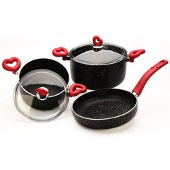 Acrochef 5 Piece Non-Stick Cookware Set with Glass Lid - VALENTINE 5