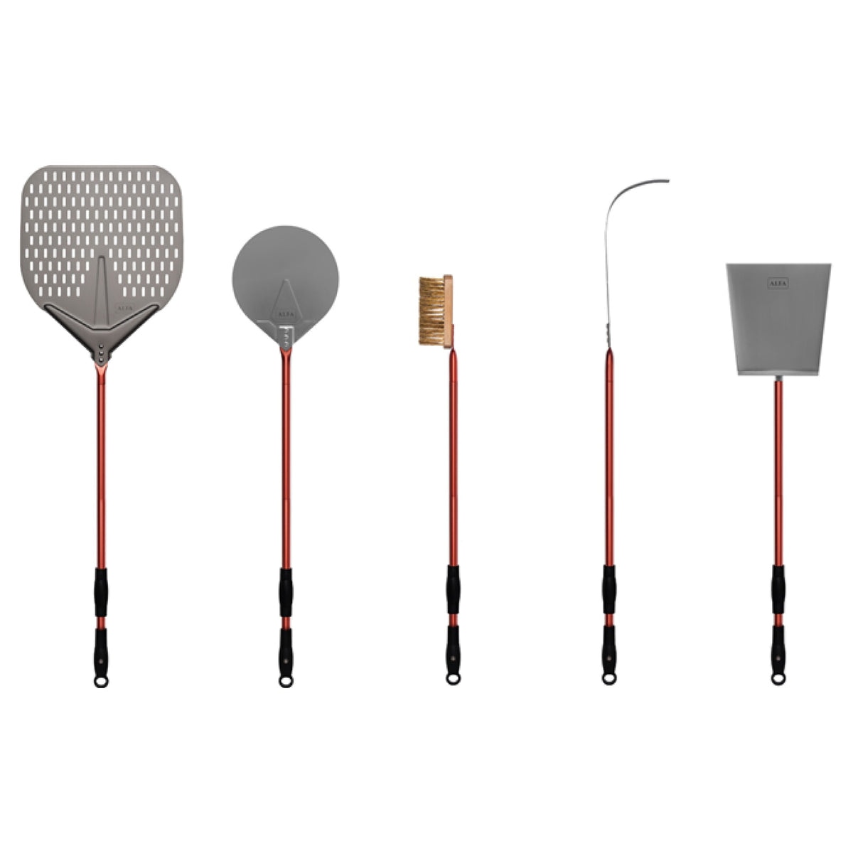 Alfa AC-5PSET48 Large 5-Piece Pizza Peel Set