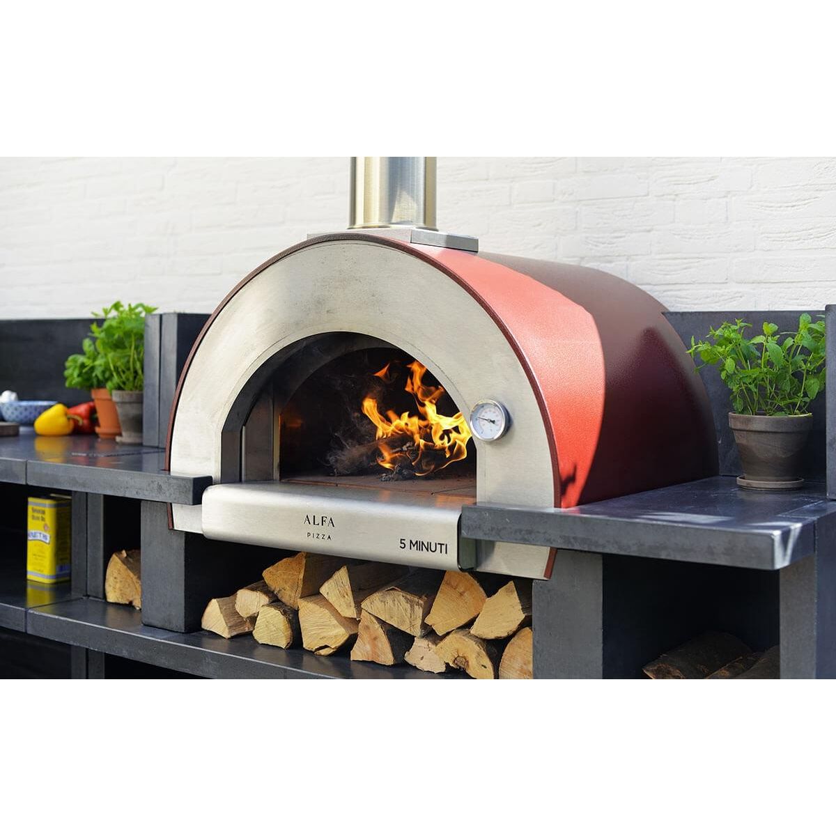 Alfa 5 MINUTI Countertop Wood Fired Pizza Oven - FX5MIN-LRAM-T