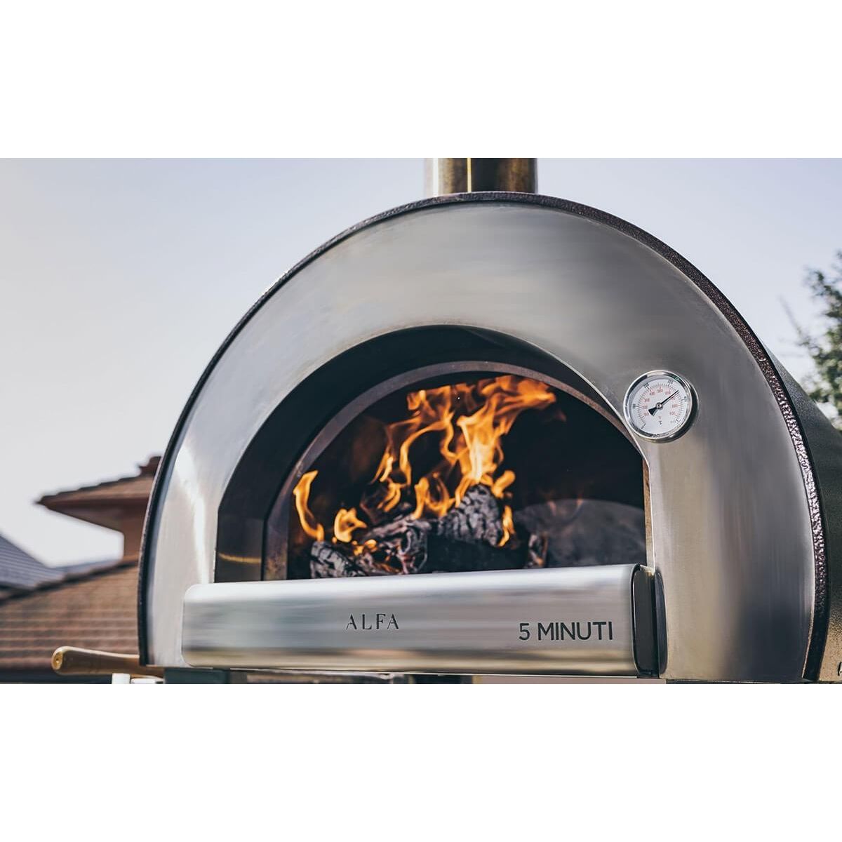 Alfa 5 MINUTI Countertop Wood Fired Pizza Oven - FX5MIN-LRAM-T