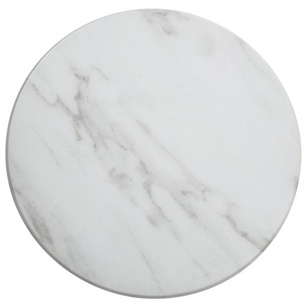 American Metalcraft MW171 17" Round Faux White Marble Melamine Serving Board