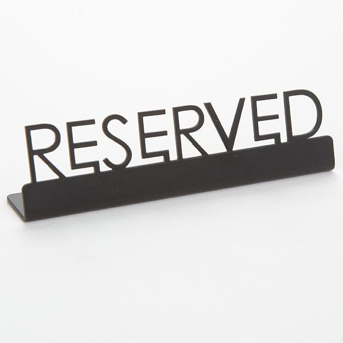 American Metalcraft SBR5 "Reserved" Tabletop Sign - Black