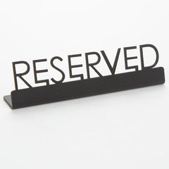 American Metalcraft SBR5 "Reserved" Tabletop Sign - Black