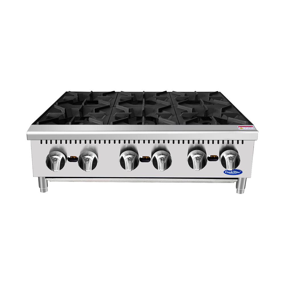 Atosa ACHP-6 36" Natural Gas 6-Burner Heavy Duty Countertop Range - 192,000 BTU