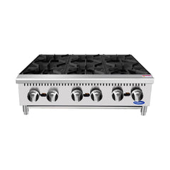 Atosa ACHP-6 36" Natural Gas 6-Burner Heavy Duty Countertop Range - 192,000 BTU