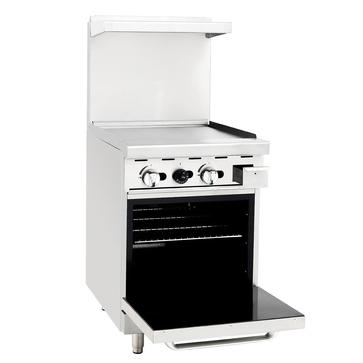 Atosa AGR-24G 24" Gas Griddle and Standard Oven - 72,000 BTU