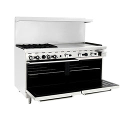 Atosa AGR-4B36GR 60" Gas 4-Burner Range with 36" Right Griddle Top - 257,000 BTU