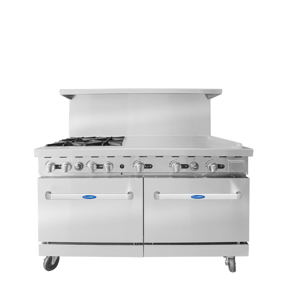 Atosa AGR-4B36GR 60" Gas 4-Burner Range with 36" Right Griddle Top - 257,000 BTU