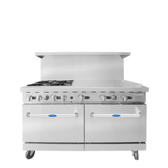 Atosa AGR-4B36GR 60" Gas 4-Burner Range with 36" Right Griddle Top - 257,000 BTU